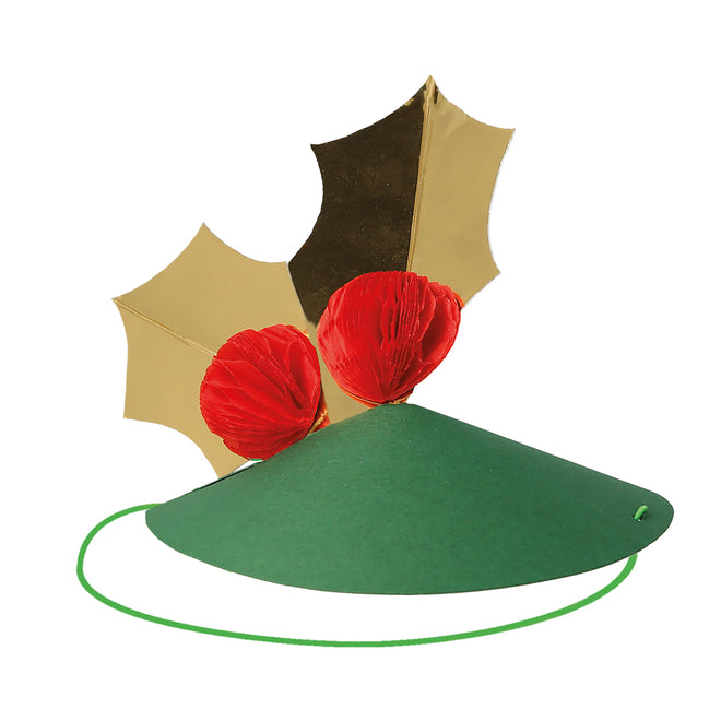 Party Hat with Holly &amp; Berries on it