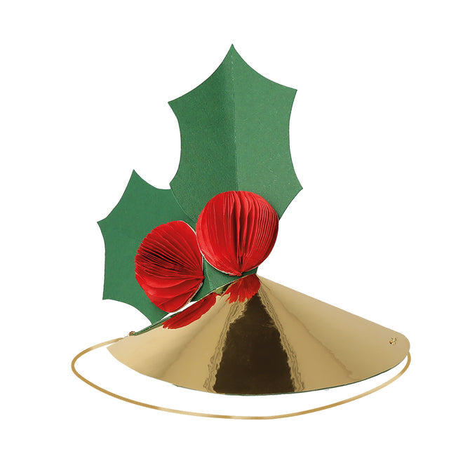 Party Hat with Holly &amp; Berries on it