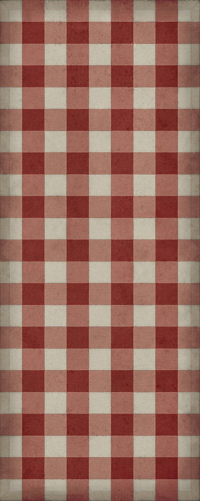 Williamsburg Red Gingham Vinyl Rug